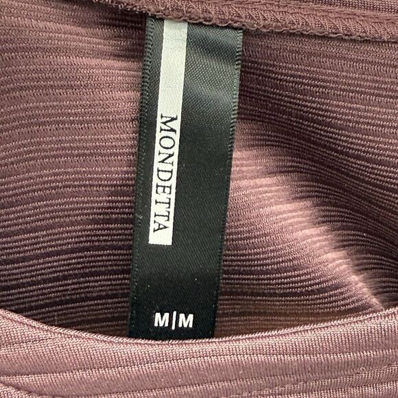 Mondetta Women's M Ribbed Burgundy Long Sleeve Crewneck‎ Stretch Sweatshirt - Picture 2 of 7